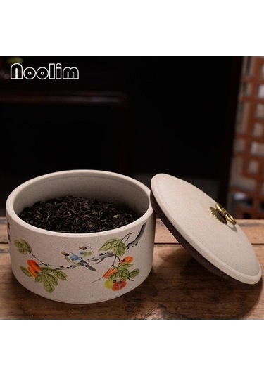 Pazly Seramik Çay Caddy Büyük Mutfak Gıda Mühürlü Depolama Tankı Taşınabilir Seyahat Ambalaj Kutusu Teneke Baharat Kavanoz B 13.5x10cm Diğer