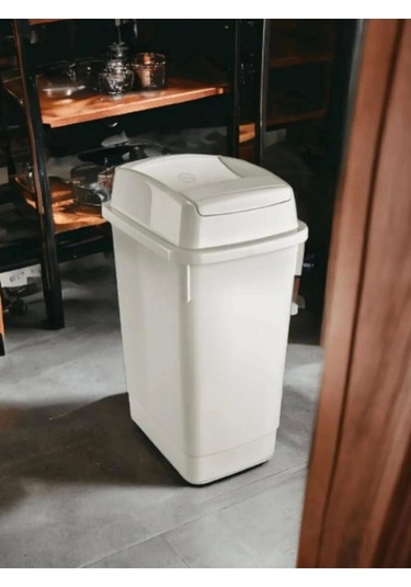 Sarfmall Içeri Açılan Kapaklı Çift Kapak Çöp Kovası 5 Lt Beyaz