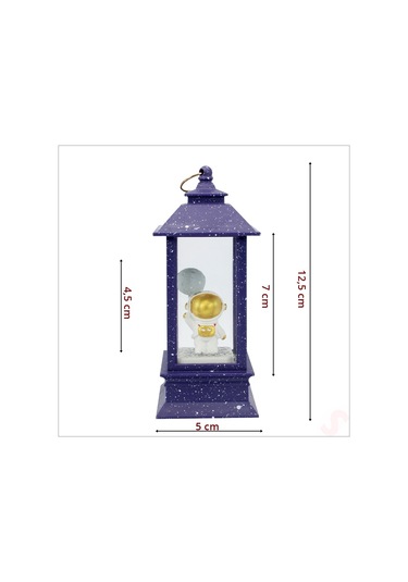 Uçuşan Simli,12,5cm X 5cm Led Işıklı Astronot Fener Küre - A