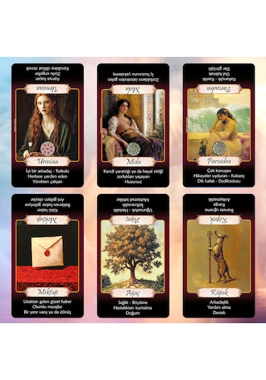 Mistik Katina Aşk Falı Kehanet Tarot Destesi / Açıklamalı 68 Kart