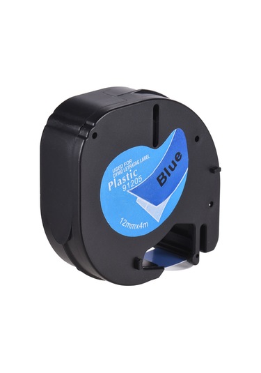 Tenfowee Dymo Lt-100h Uyumlu Manuel Etiket Bandı - 91205 Mavi, 12mm Genişlik, 4m Uzunluk, Plastik Materyal