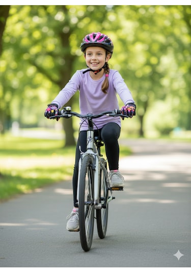 Çocuk Motosiklet & Bisiklet Eldiveni Deniz Kabuğu Desenli - Güvenli Sürüş İçin