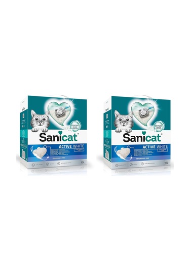 Sanicat Active White Kokusuz Topkalanan Kokusuz Kedi Kumu 10 L X 2 Adet