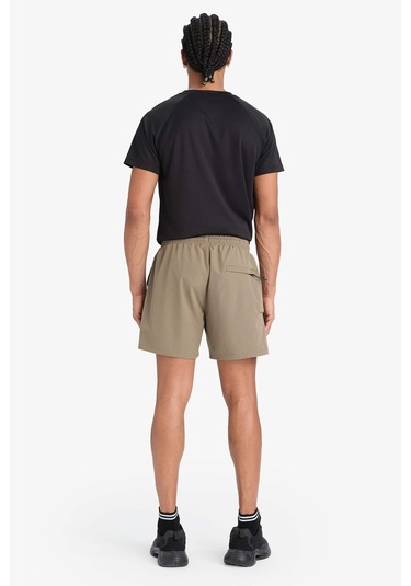 DeFactoFit Baskılı Esnek Dokulu Kısa Boy Sporcu Deniz Şortu C5138AX25HSKH474 Haki