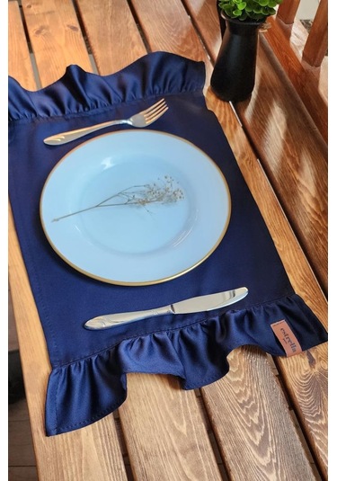 Serra Saten 2 Kenar Fırfırlı Siyah Vintage Amerikan Servis 30x50