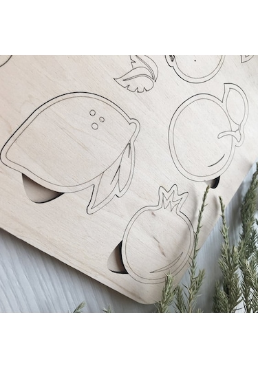 Ahşap Montessori Meyveler Puzzle