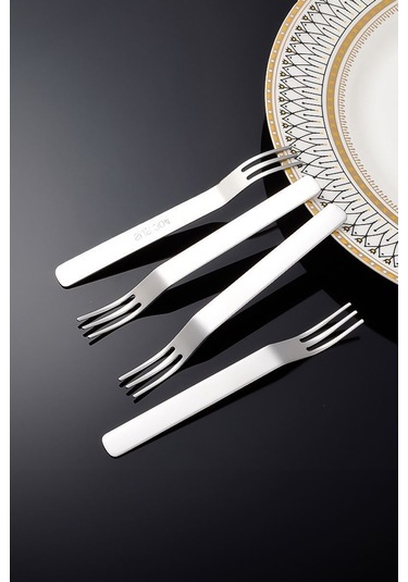 304 Çelik 12 Adet Silver Renk Tatlı Ve Meyve Çatalı Mt159by-12 Gümüş