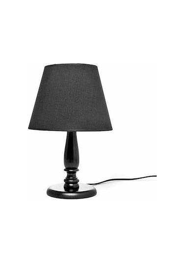 Dede Ahşap Abajur Siyah