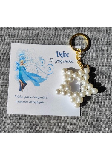 15 Adet İnci Yıldız Anahtarlık Nikah Düğün Kına Nişan Sünnet Hafizlik Vers. 50