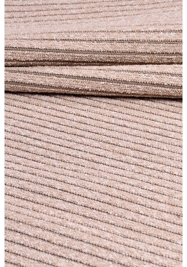 Lidya Bukle Jüt Çizgili Halı Kaydırmaz, Kadife Hissi, Kolay Temizlik, Antibakteriyel, Modern Kahverengi