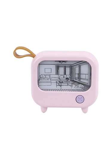 Shineyee Usb Şarjlı Masaüstü Mini Isı Işık Tablo Gece Lambası Batarya Dahil - Pembe Renk, 2 Işık Modu, Led Tek Düğme Kontrol Pembe