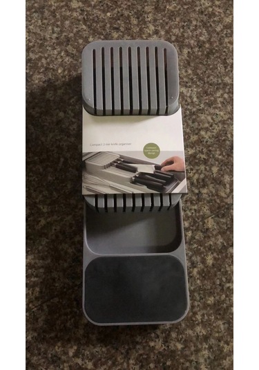 Dianziye Gri Mutfak Bıçak Düzenleyici, Çekmecelik Bıçak Konteyneri, Dayanıklı Malzeme, Evde Kullanımı İçin Pratik Bıçak Tutucu Gri