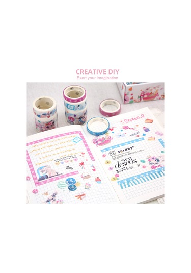 Springsun 10'lu Şirin Hayvan Washi Tape Seti - Renkli Dıy Bantlar, Kızlar İçin Günlük Planlayıcı & Hediye Paketleme