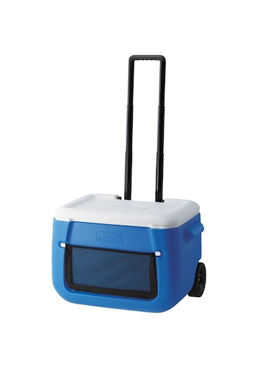 Coleman Poly-lite Wheeled Mesh 50 Qt Tekerlekli Soğutucu Buzluk 47.3 Lt Mavi/beyaz Beyaz - Mavi