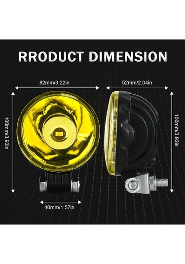 Xuweiwei Lupuauto 7.62cm Led Spot Işık 2 Adet Sarı Süper Parlak 3000 Lümen 12 24v Offroad Işık