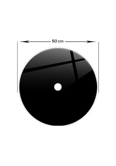 Cam Avize Göbeği | Düz Renk - Siyah | Çap50Cm Siyah