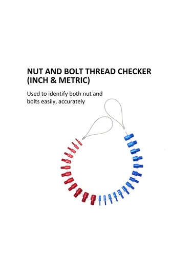 Jeemson Alüminyum Alyaş Somun Vida İç/dış Diş Ölçer 14 İngiliz + 12 Metrik Boyut - Kutu Paketli Diş Çap Testeri