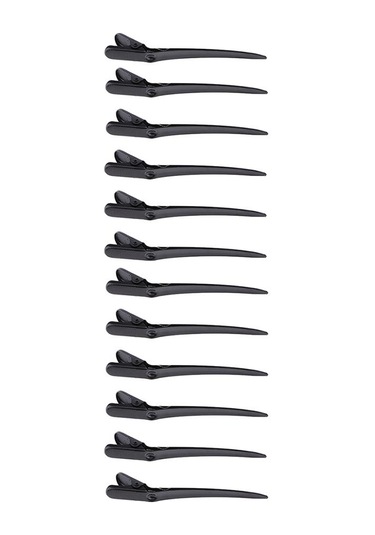 Suntek 12 Adet Ördek Gagası Saç Kesit Klipler Salon Siyah