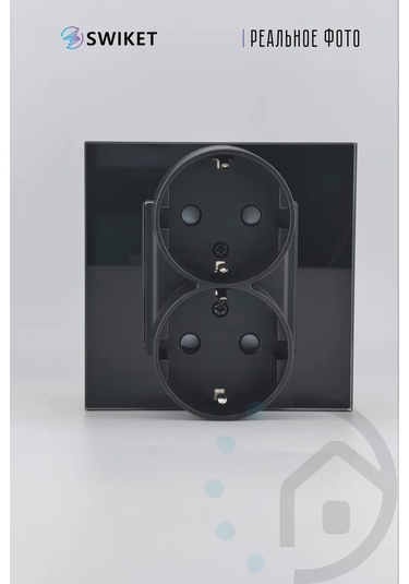 Lajt Haus Çiftli Cam Gömme Topraklamalı Priz 390145016 Çift Priz