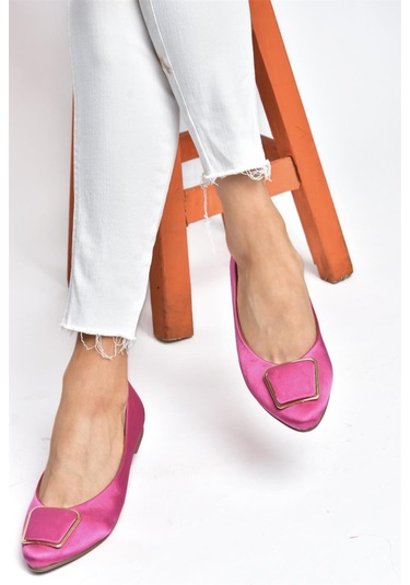 Fox Shoes P726776304 Fuşya Saten Kumaş Kadın Babet Fuşya-kumaş Fuşya