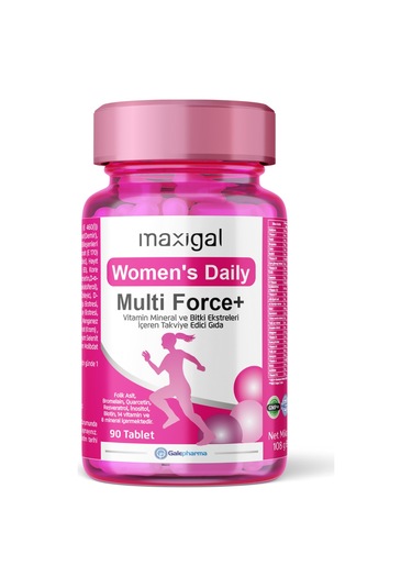 Maxigal Women's Daily Multi Force + Vitamin, Mineral Ve Bitki Ekstreleri İçeren Takviye Edici Gıda 90 Tablet