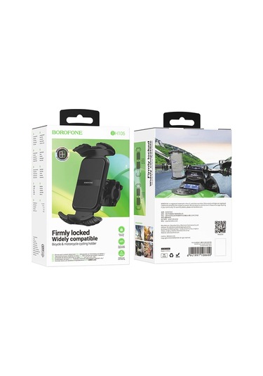 Borofone Bh105 Crown Gidon Bağlantılı Bisiklet Ve Motosiklet Telefon Tutucu Sıyah Çok Renkli