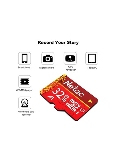 Pazly Netac 16gb Microsd U1 C10 80mb/s Okuma Hızı Hafıza Kartı, Akıllı Telefon, Araba Kaydı, Kamera İçin İyi, Ev İzleme İçin