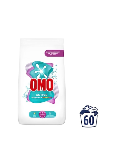 Omo Matik Toz Çamaşır Deterjanı 9kg Beyazlar Ve Renkliler 60 Ykm