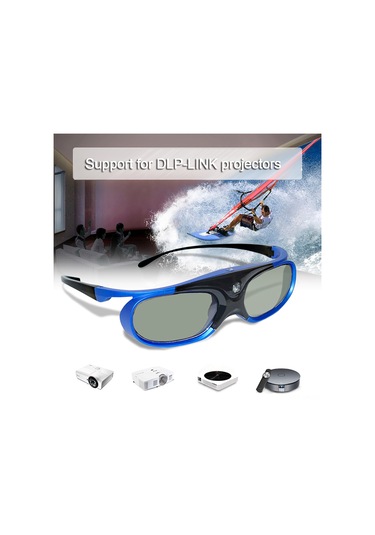 Vkemall Mavi Aktif Şeritli 3d Gözlük - Dlp Projeksiyoncular İçin Dlp-lınk İle Gerçekçi 3d Görüntüleme