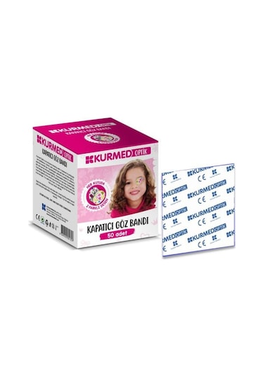 Kurmed Optik Kız Çocuk Göz Kapama Bandı 50 Adet 1 Paket