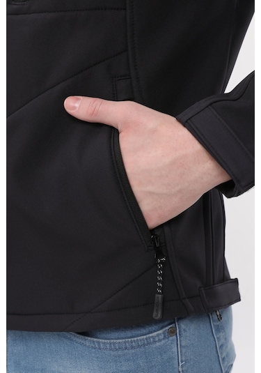 Uniprom Taktikal Softshell Mont Kollar Ve Kapşon Çıkabilir Erkek Füme