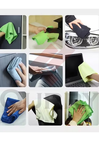 4'lü Toz Bezi 30x30 Cm, Oto Temizlik Bezi, Mutfak Bezi, Toz Bezi, Mikrofiber Bez, Sihirli Bez Çok Renkli