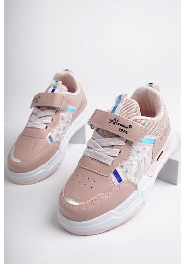 Muggo Gumball Garantili Bağcıklı Ve Cırtlı Unisex Çocuk Sneaker Spor Ayakkabı Pudra