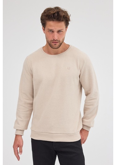 Comeor Erkek Bej Standart Fit Normal Kesim Pamuklu Basic Bisiklet Yaka Sweatshirt Bej Comeor Erkek Bej Standart Fit Normal Kesim Pamuklu Basic Bisiklet Yaka Sweatshirt Bej