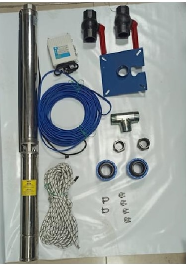 Impo Sk 415/08 3Hp Krom Başlıklı  30 Mt Yassı Kablolu Ve Panolu 60 Mt Halatlı Çift Vanalı Akıtma Başlıklı Monofaze Takım Dalgıç Pompa