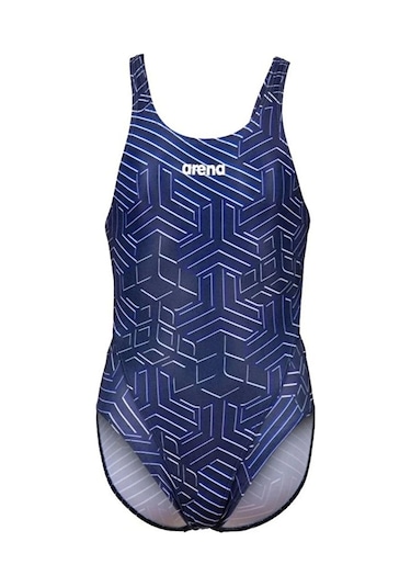 Arena Kıkko Kız Çocuk Yüzücü Mayosu Lacivert-beyaz Lacivert-beyaz