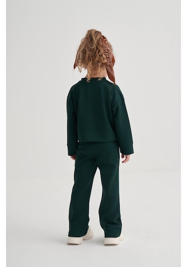 Modal İspanyol Paça Takım 2-7 Yaş Zümrüt Yeşil