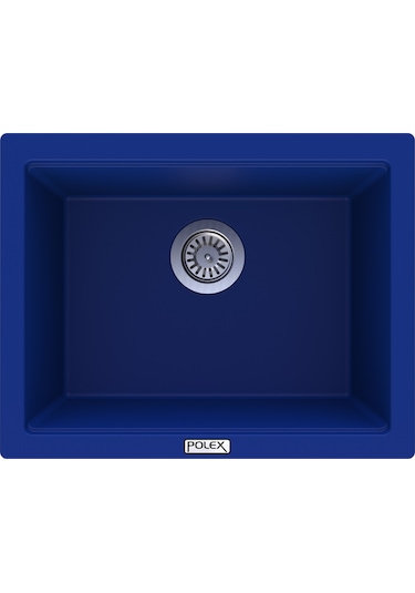 Polex Cristalüx Granit Evye P-09 Mavi Tezgah Altı Ve Tezgah Üstü Kare Mutfak Evyesi 55.5x43.5 CM