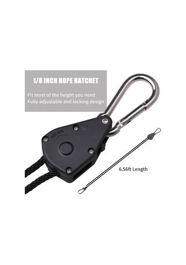 Hfambition Nylon Bitkisel Büyüme Lambası Askısı, Ayarlanabilir Ratch, 68kg Yük Kapasitesi, 2 Adet, 2m Uzunluk - Hta-001 Diğer