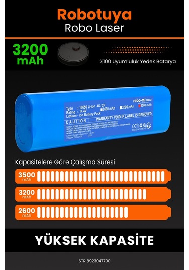 Robotuya Robo Laser Uyumlu 3200 Mah Robot Süpürge Pili