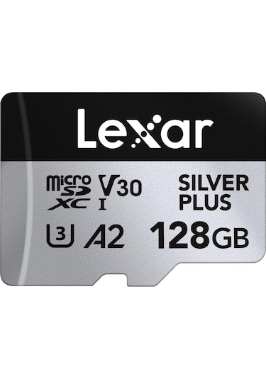 ﻿Lexar 128 GB Silver Plus 205 MB/s 4K V30 Uhsı Micro SD Hafıza Kartı