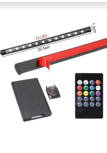 12 Li Ayak Altı Led Kumandalı Sese Duyarlı Çakmaklık Girişli