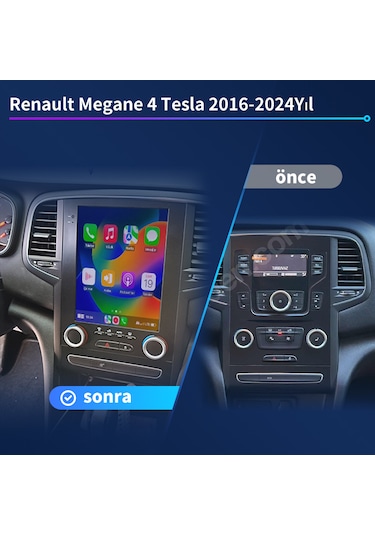 Renault Megane 4 Tesla 2016-2024yıl 4gb Ram 64gb Rom Carplay Mult