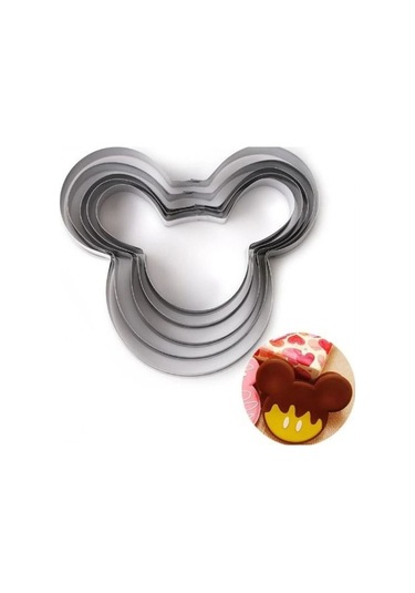 Kek Kurabiye Ve Pasta Kalıbı Paslanmaz Metal 5 Li Set Mickey Mouse Goldcakes