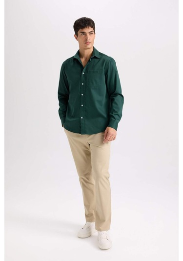 DeFacto Regular Fit Normal Kesim Yazlık Düz Paça Chino Kanvas Pantolon D7349AX25SPBG193