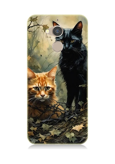 General Mobile Discovery Gm8 Uyumlu Orman Kedileri Desenli Silikon Kılıf