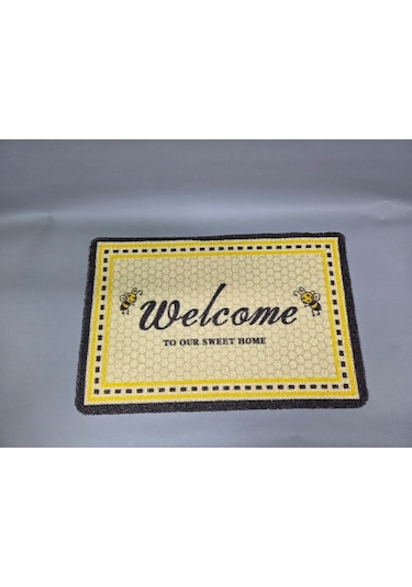 Hijyenik Kıvırcık Paspas 40x60 Cm - Islaklık Emici Kapı Önü Paspası Sarı