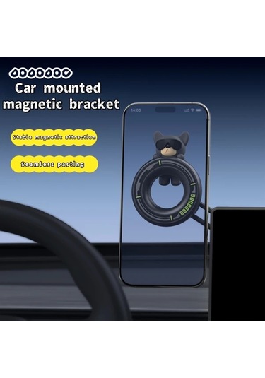 Gateesat Siyah Dodo Köpek Araç Telefon Tutucu Manyetik Navigasyon Standı Ayarlanabilir