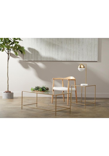 Flores Gold Metal Orta Sehpa