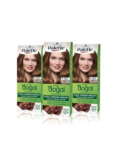 Palette Kalıcı Doğal Renkler Saç Boyası 7-60 Fındık Kahve X 3 Adet